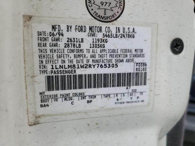 1LNLM81W2RY765305 - 1994 LINCOLN TOWN CAR EXECUTIVE WHITE photo 13