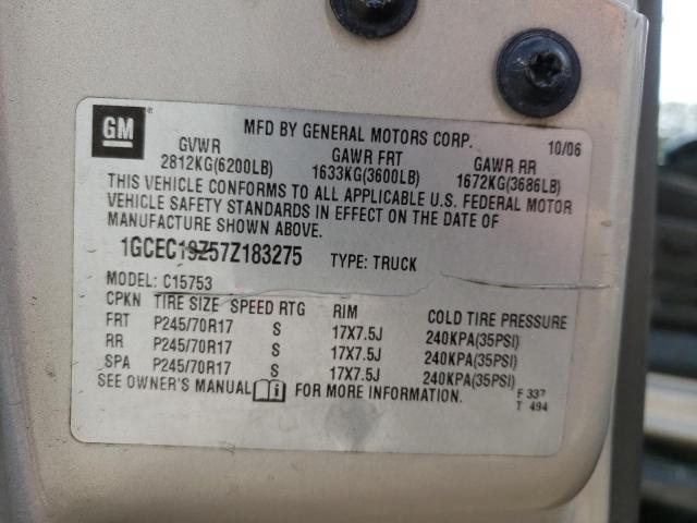 1GCEC19Z57Z183275 - 2007 CHEVROLET SILVERADO C1500 CLASSIC Qızıl foto 12