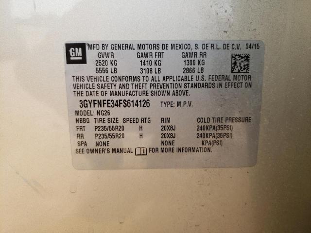 3GYFNFE34FS614126 - 2015 CADILLAC SRX PERFORMANCE COLLECTION Алтын фото 12