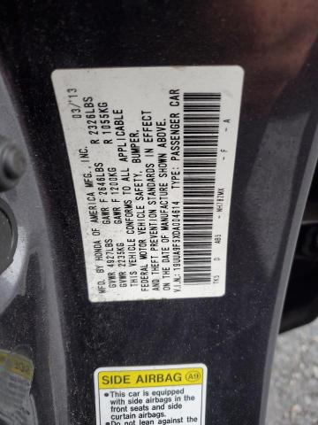 19UUA9F5XDA004614 - 2013 ACURA TL TECH GRAY photo 13
