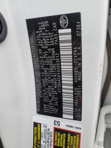 4T1DAACK4SU063613 - 2025 TOYOTA CAMRY XSE WHITE photo 13