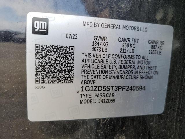1G1ZD5ST3PF240594 - 2023 CHEVROLET MALIBU LT GRAY photo 13