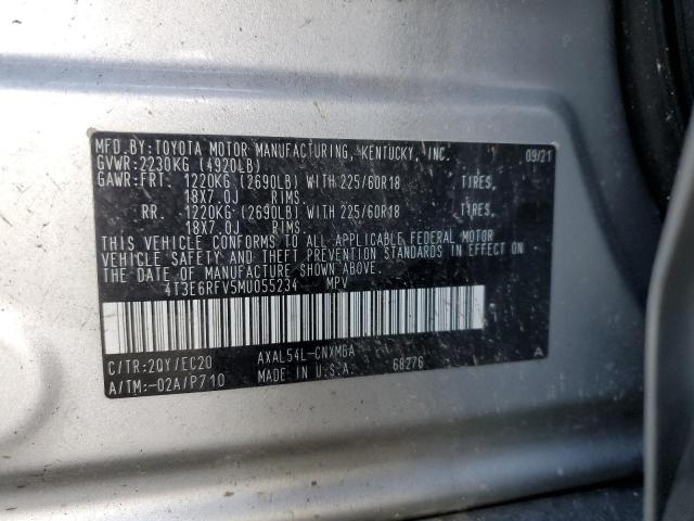 4T3E6RFV5MU055234 - 2021 TOYOTA RAV4 XSE SILVER photo 14