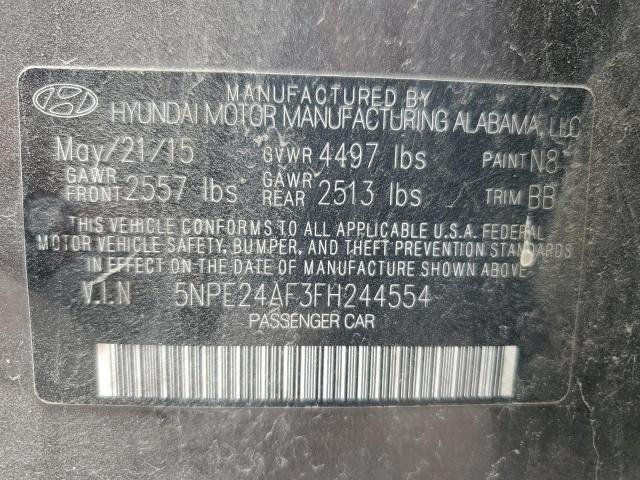 5NPE24AF3FH244554 - 2015 HYUNDAI SONATA SE GRAY photo 12