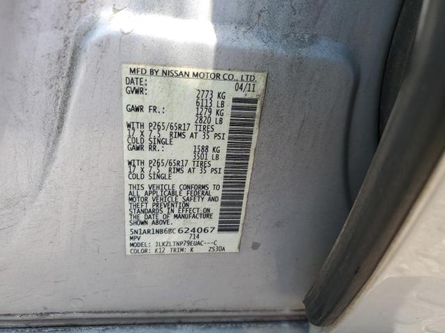 5N1AR1NB6BC624067 - 2011 NISSAN PATHFINDER S SILVER photo 13
