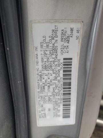 5TBET34174S441315 - 2004 TOYOTA TUNDRA DOUBLE CAB SR5 SILVER photo 12