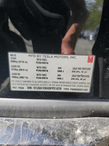 5YJSA1CNXDFP21078 - 2013 TESLA MODEL S შავი ფოტო 12