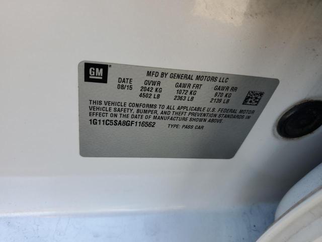 1G11C5SA8GF116562 - 2016 CHEVROLET MALIBU LIM LT 白色 照片 12