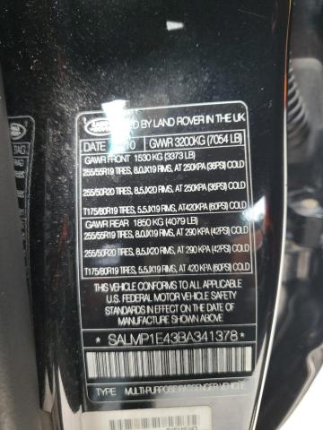 SALMP1E43BA341378 - 2011 LAND ROVER RANGE ROVE AUTOBIOGRAPHY BLACK photo 13