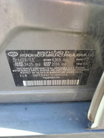 5NPEB4AC2EH841019 - 2014 HYUNDAI SONATA GLS GRAY photo 13