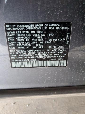 1V2KE2CA8PC216325 - 2023 VOLKSWAGEN ATLAS CROS SE Argent photo 13