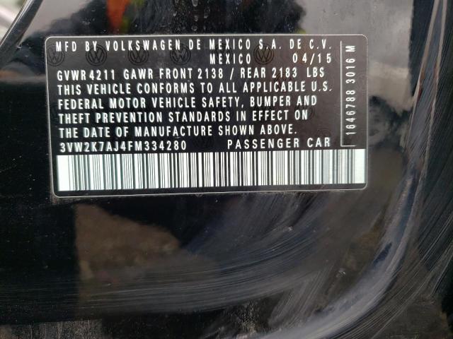 3VW2K7AJ4FM334280 - 2015 VOLKSWAGEN JETTA BASE Qara foto 12