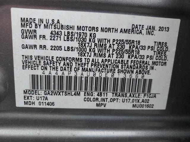 4A4AP3AU0DE013660 - 2013 MITSUBISHI OUTLANDER ES SILVER photo 13