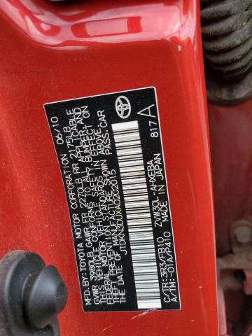 JTDKN3DUXA0202015 - 2010 TOYOTA PRIUS RED photo 12