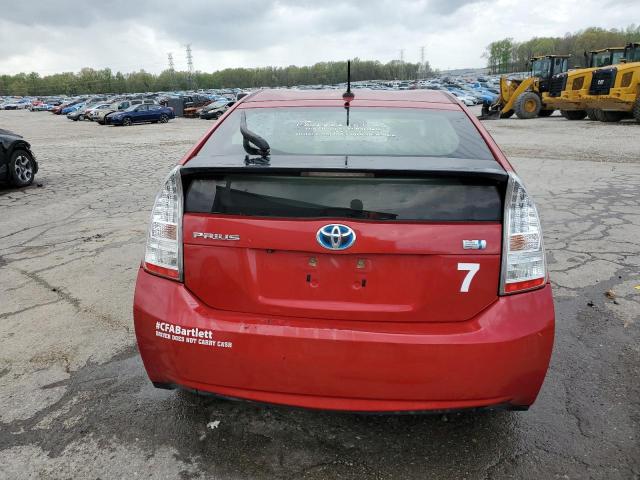 JTDKN3DUXA0202015 - 2010 TOYOTA PRIUS RED photo 6