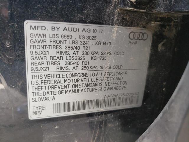 WA1VAAF75JD018043 - 2018 AUDI Q7 PRESTIGE WHITE photo 13