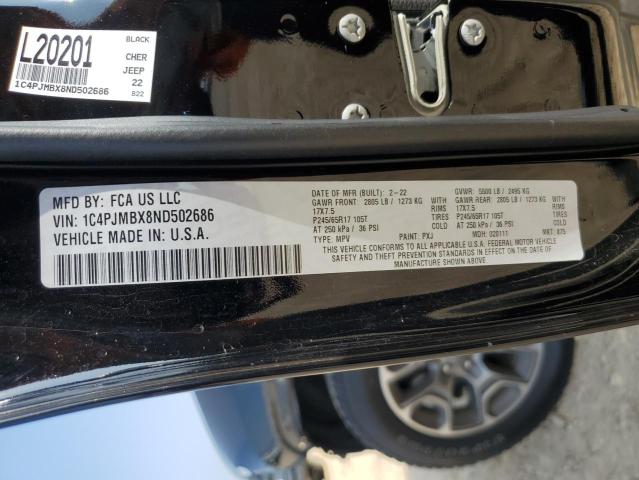 1C4PJMBX8ND502686 - 2022 JEEP CHEROKEE TRAILHAWK BLACK photo 14