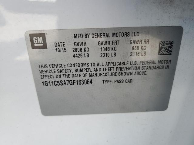 1G11C5SA7GF163064 - 2016 CHEVROLET MALIBU LIM LT 白色 照片 12