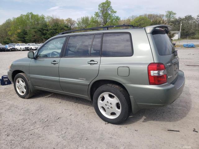 JTEEP21A570222480 - 2007 TOYOTA HIGHLANDER SPORT GREEN photo 2