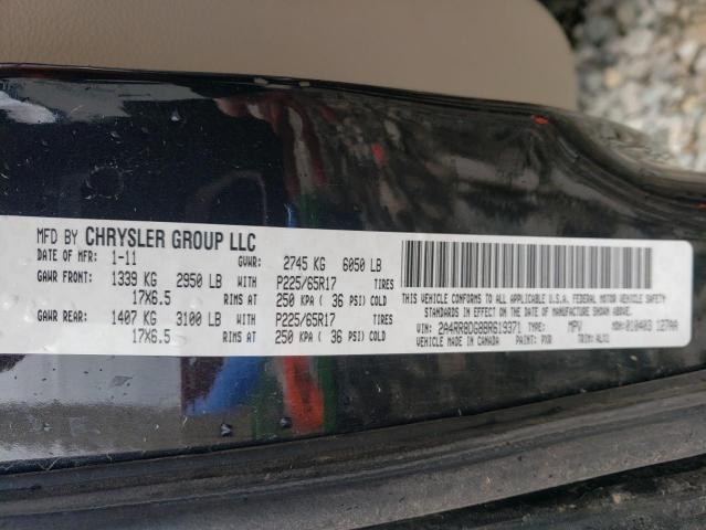 2A4RR8DG8BR619371 - 2011 CHRYSLER TOWN & COU TOURING L BLACK photo 13