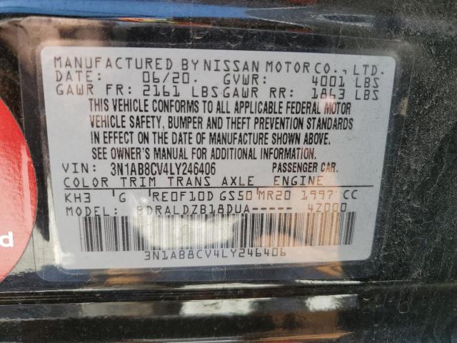 3N1AB8CV4LY246406 - 2020 NISSAN SENTRA SV BLACK photo 13