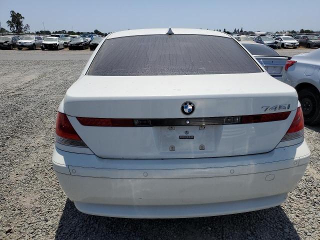 WBAGL63595DP74731 - 2005 BMW 745 I WHITE photo 6