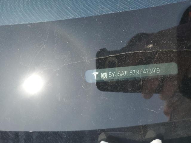 5YJSA1E57NF473919 - 2022 TESLA MODEL S WHITE photo 12