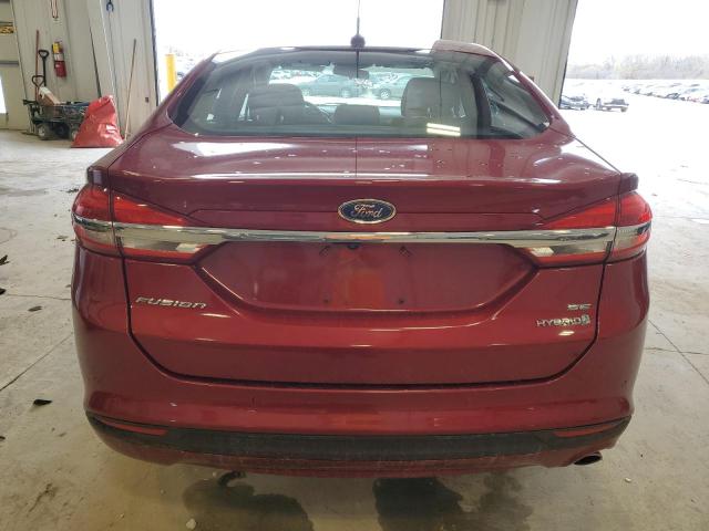 3FA6P0LUXHR262761 - 2017 FORD FUSION SE HYBRID MAROON photo 6