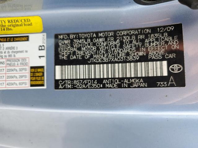 JTKDE3B7XA0313839 - 2010 TOYOTA SCION TC 银色 照片 14