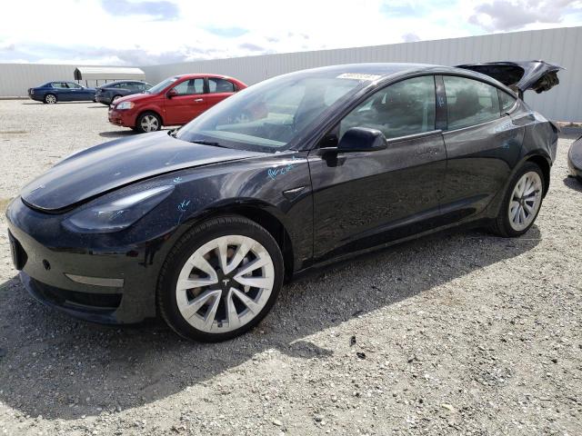 5YJ3E1EA2NF371675 - 2022 TESLA MODEL 3 BLACK photo 1