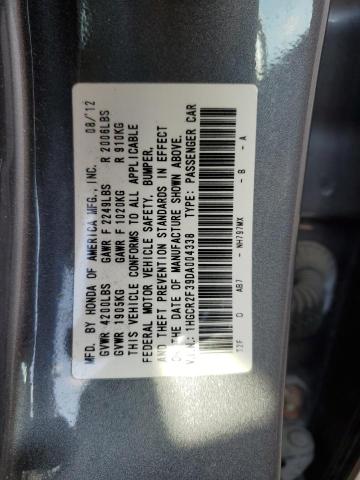 1HGCR2F39DA004338 - 2013 HONDA ACCORD LX GRAY photo 12