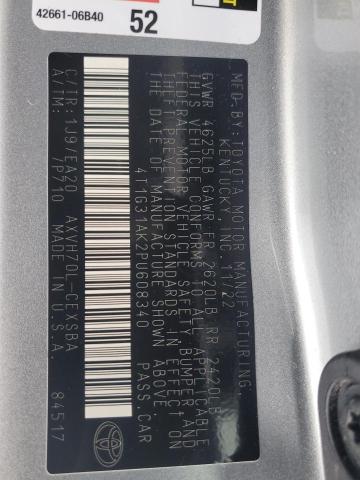 4T1G31AK2PU608340 - 2023 TOYOTA CAMRY SE NIGHT SHADE SILVER photo 12