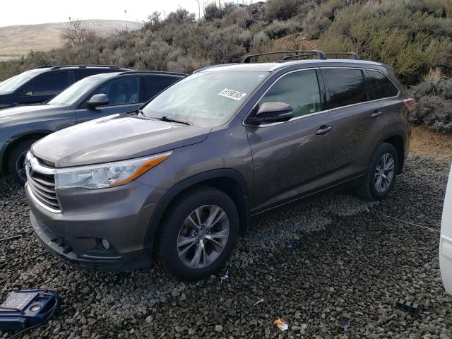 5TDJKRFH3FS103323 - 2015 TOYOTA HIGHLANDER XLE 灰色 照片 1