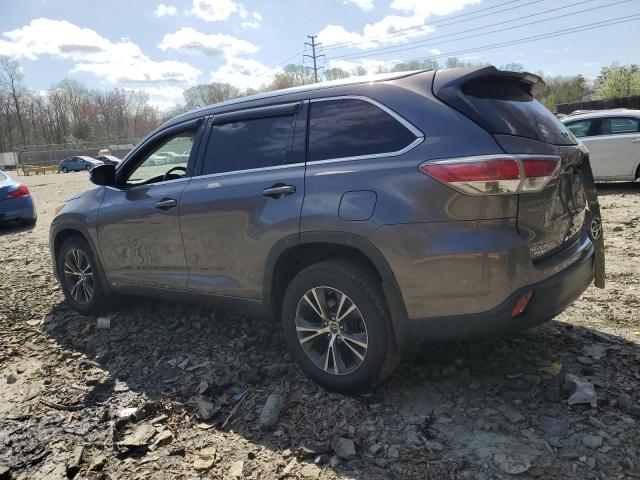 5TDJKRFH1GS502779 - 2016 TOYOTA HIGHLANDER XLE GRAY photo 2