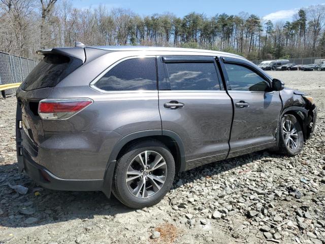 5TDJKRFH1GS502779 - 2016 TOYOTA HIGHLANDER XLE GRAY photo 3