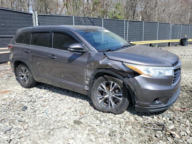 5TDJKRFH1GS502779 - 2016 TOYOTA HIGHLANDER XLE GRAY photo 4