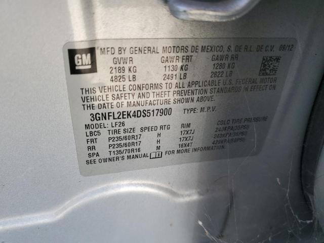 3GNFL2EK4DS517900 - 2013 CHEVROLET CAPTIVA LS 银色 照片 12