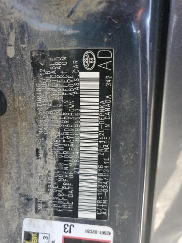 2T1BU4EE8CC895563 - 2012 TOYOTA COROLLA BASE 灰色 照片 12