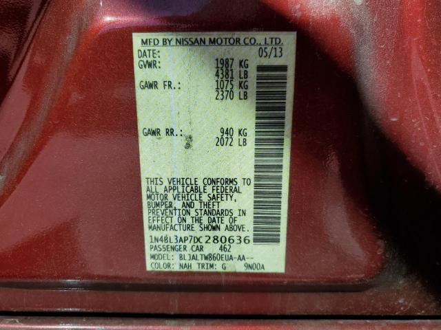 1N4BL3AP7DC280636 - 2013 NISSAN ALTIMA 3.5S RED photo 12