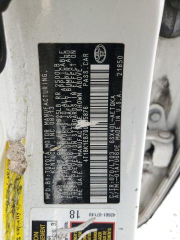 4T1BK1EB7DU065876 - 2013 TOYOTA AVALON BASE 白色 照片 12