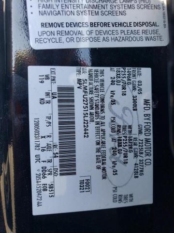 5LMFU27515LJ22442 - 2005 LINCOLN NAVIGATOR შავი ფოტო 13