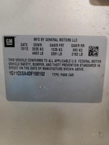 1G11C5SA4DF188192 - 2013 CHEVROLET MALIBU 1LT BEIGE photo 12