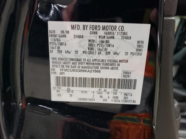 1FMCU93G59KA21566 - 2009 FORD ESCAPE XLT BLACK photo 13