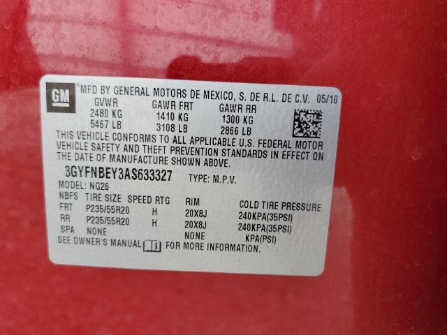 3GYFNBEY3AS633327 - 2010 CADILLAC SRX PERFORMANCE COLLECTION Қызыл фото 12