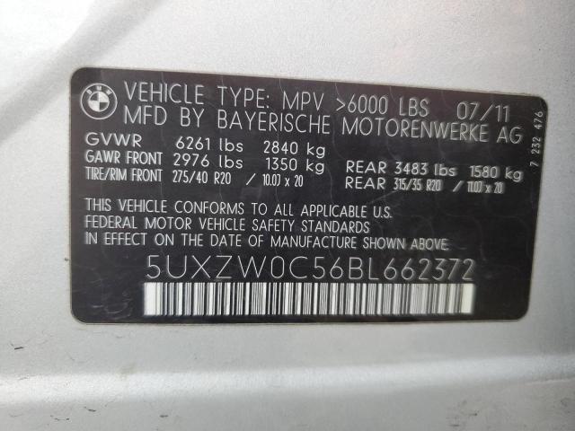 5UXZW0C56BL662372 - 2011 BMW X5 XDRIVE35D Gümüş foto 13