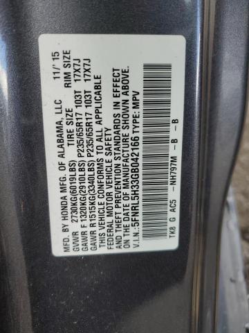 5FNRL5H33GB042166 - 2016 HONDA ODYSSEY SE GRAY photo 13