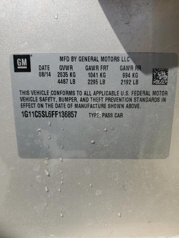 1G11C5SL6FF136857 - 2015 CHEVROLET MALIBU 1LT TAN photo 12