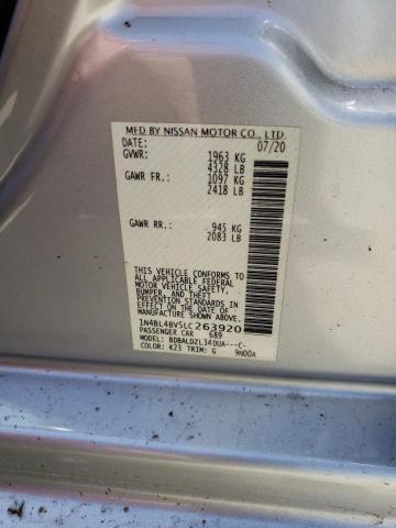 1N4BL4BV5LC263920 - 2020 NISSAN ALTIMA S SILVER photo 12