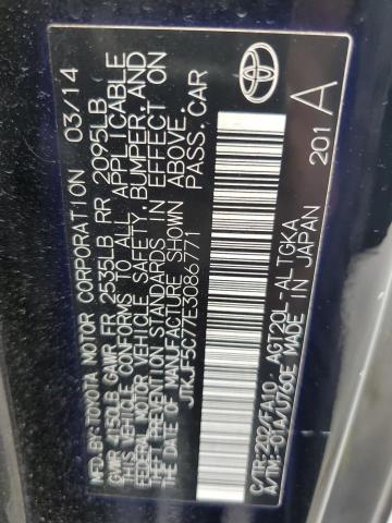 JTKJF5C77E3086771 - 2014 TOYOTA SCION TC BLACK photo 13