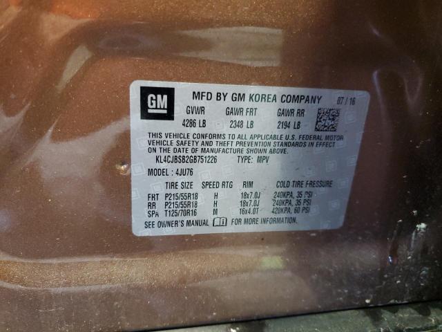 KL4CJBSB2GB751226 - 2016 BUICK ENCORE CONVENIENCE 棕色 照片 14